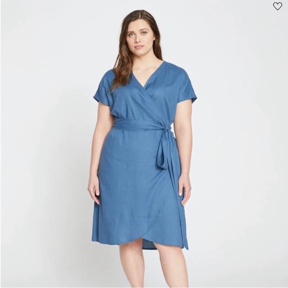 Universal Standard Tulip Linen Wrap Dress - Picture 1 of 7